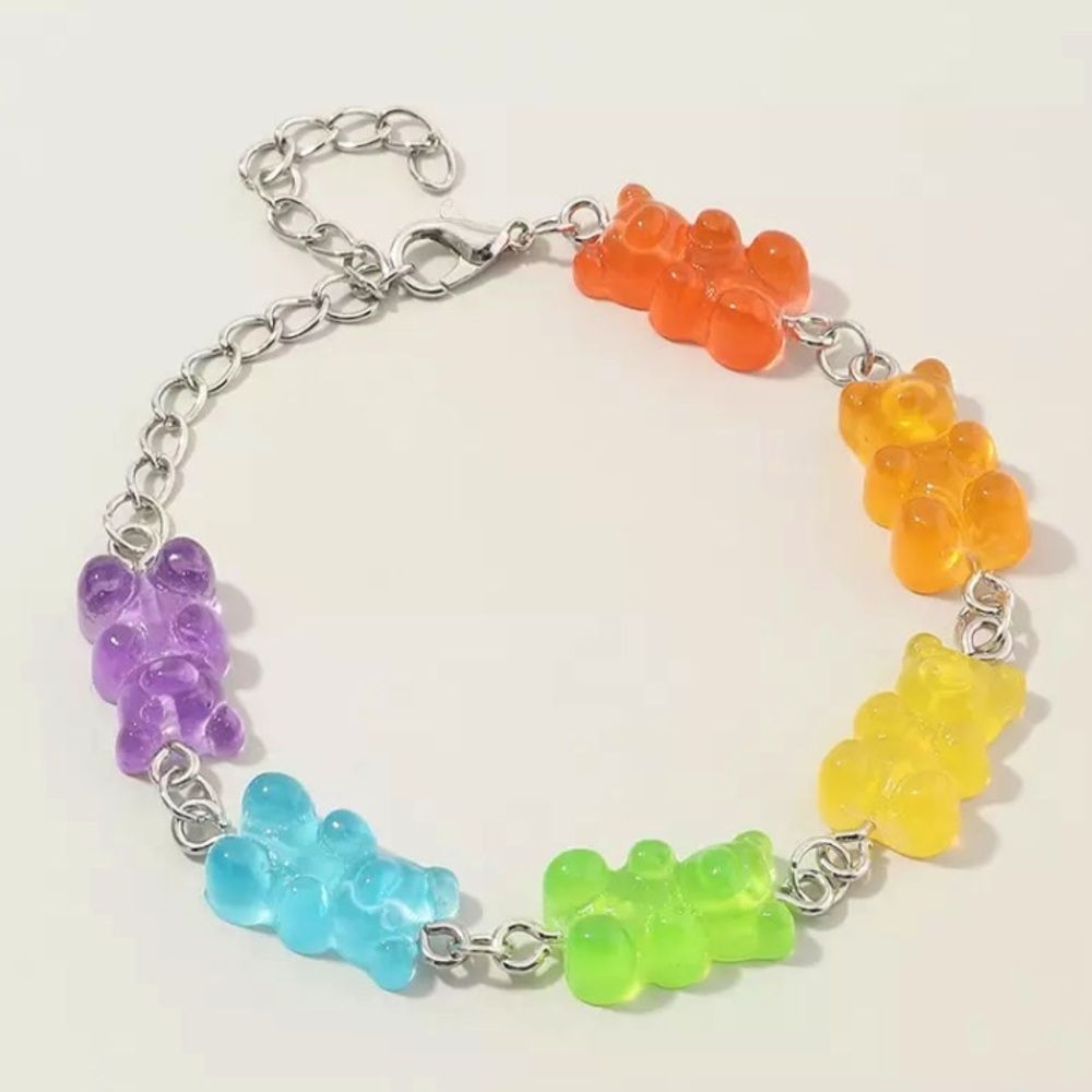 “Sugar High” Gummy Bear Colorful Candy Bracelet - Picture 3 of 8
